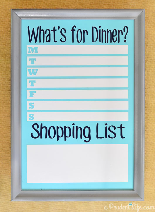 Weekly Menu Cutting Board, Dry Erase Menu Board, Meal Planner