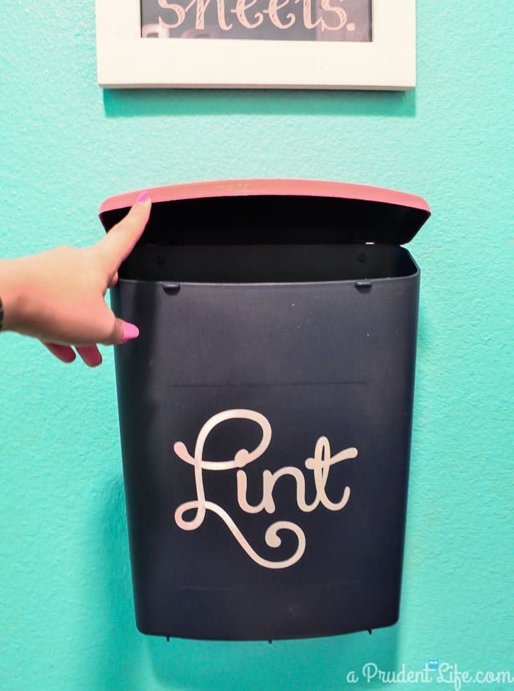 Laundry Room Storage and Organization, Lint Bin With Lid, Dryer