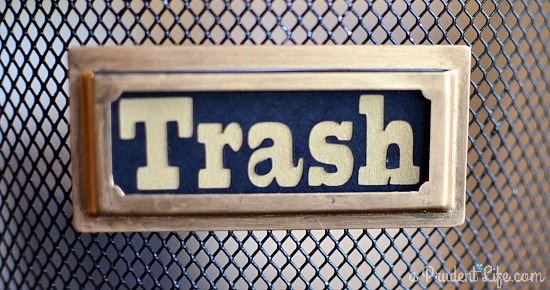 $3 Trash Can Revamp - Black & Gold Office - Polished Habitat