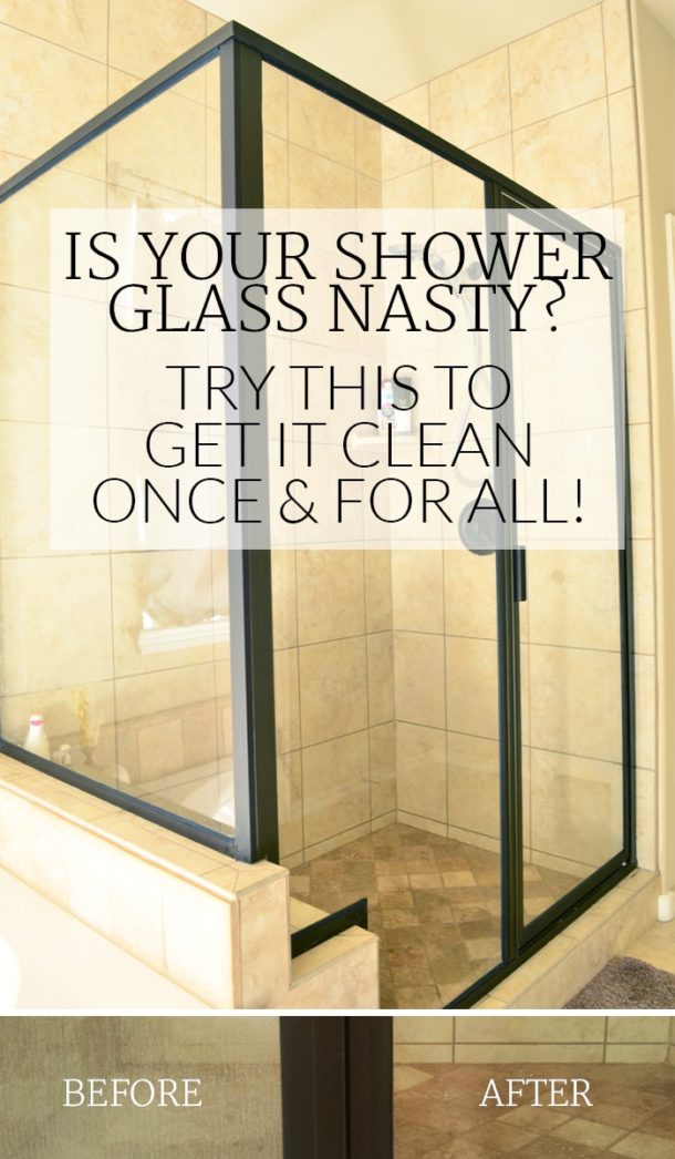 How to Clean Shower Doors With Hard Water Stains - Polished Habitat