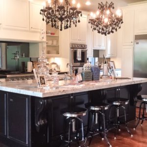 What a kitchen - the marble sink and mirrored back splash are amazing.