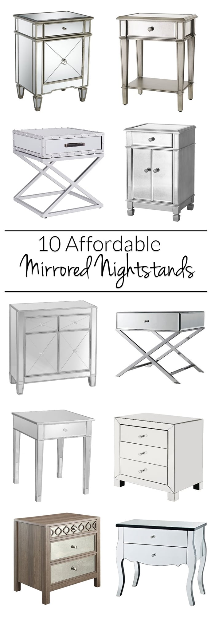 Mirrored Nightstands - 10 Cheap Options - Polished Habitat