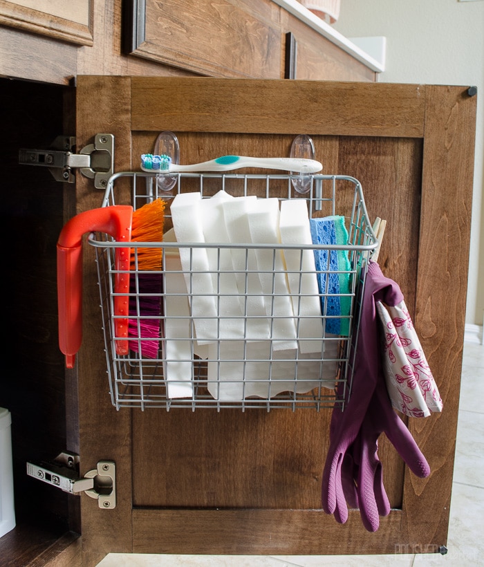 under the sink organisation - love the idea of paper towel holder
