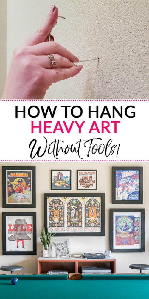 how-to-hang-heavy-art-without-tools-polished-habitat