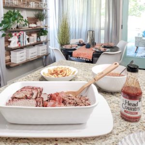 BBQ spread in a kitchen