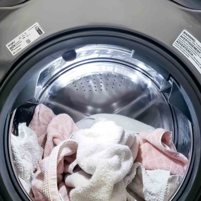 Towels in washing machine