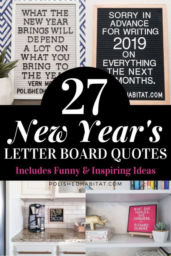 New Year's Letter Board Quotes - Polished Habitat